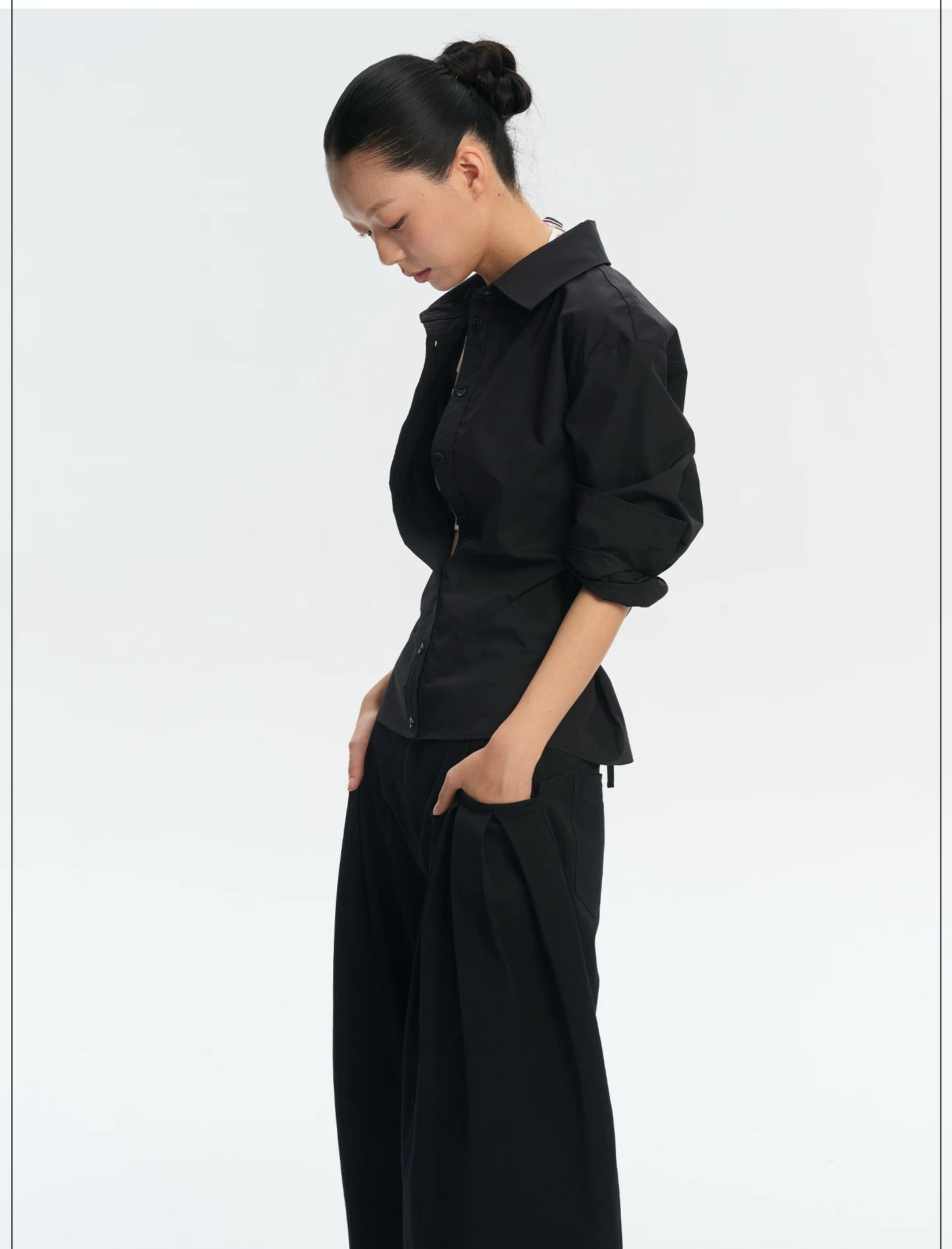 LINY LIBERTY Loose Waist Slim Long-sleeved Shirt