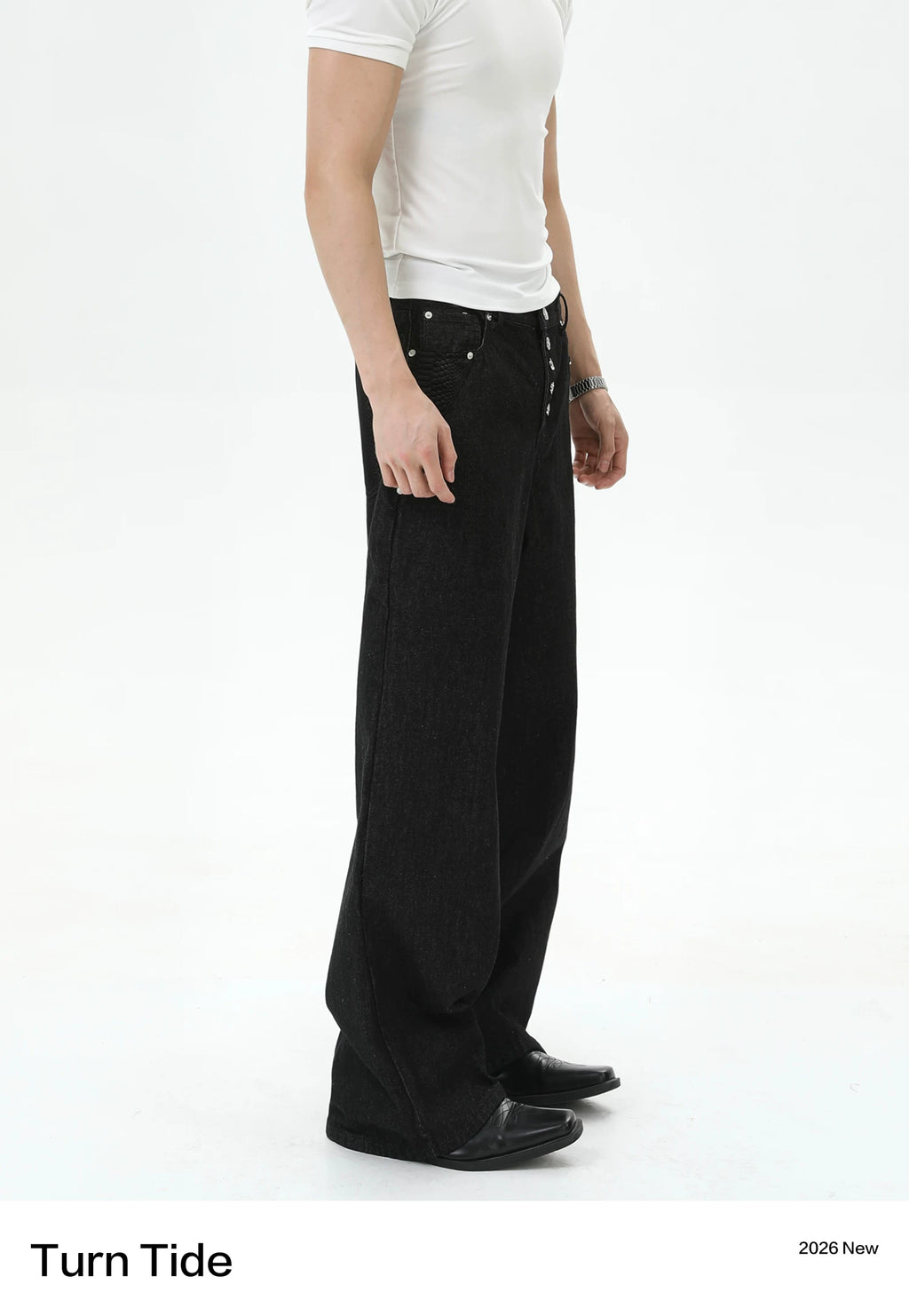 TURNTIDE Snake-stitched Straight Jeans