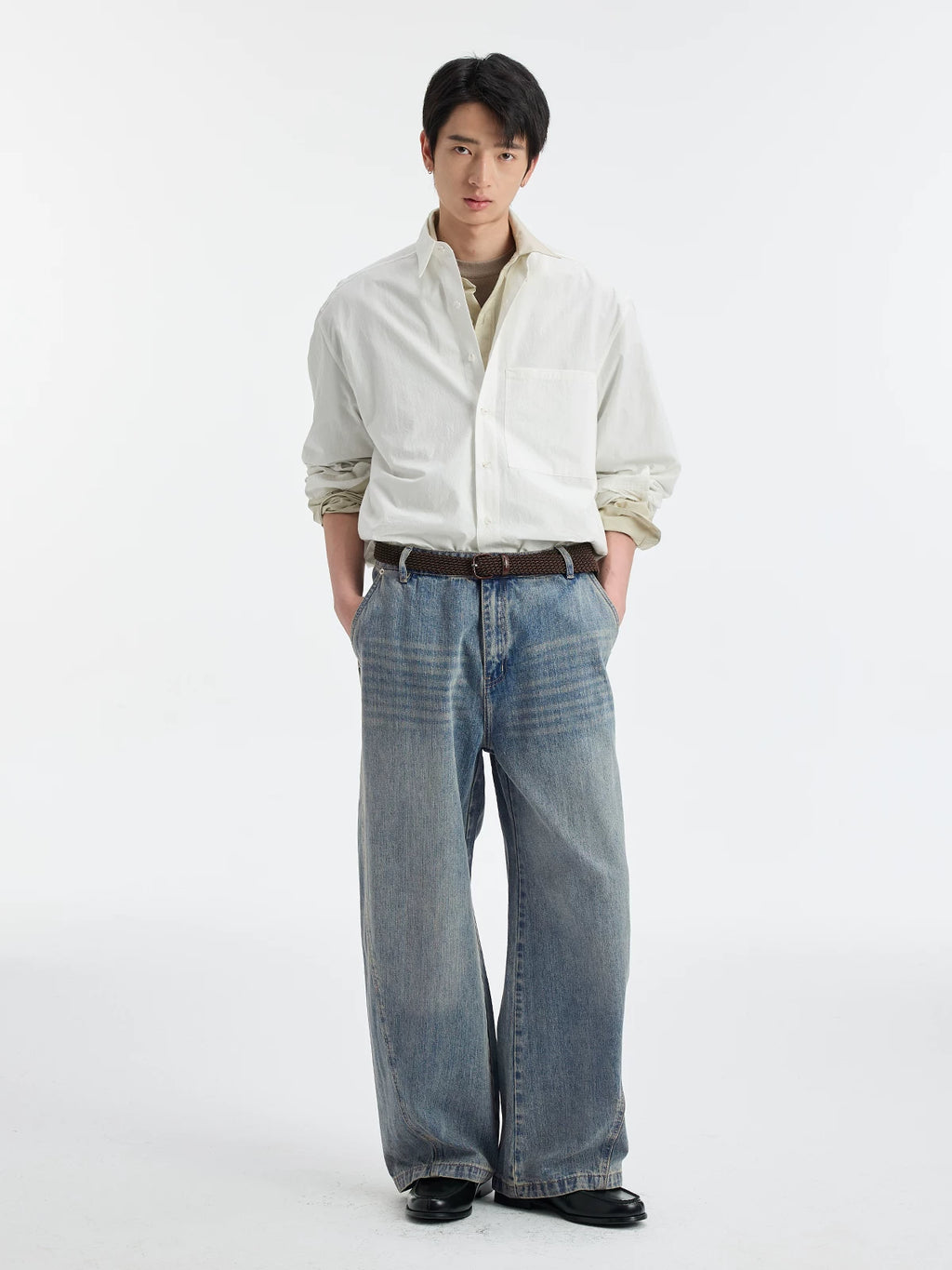 BUTTBILL Vintage Stitched Casual Jeans