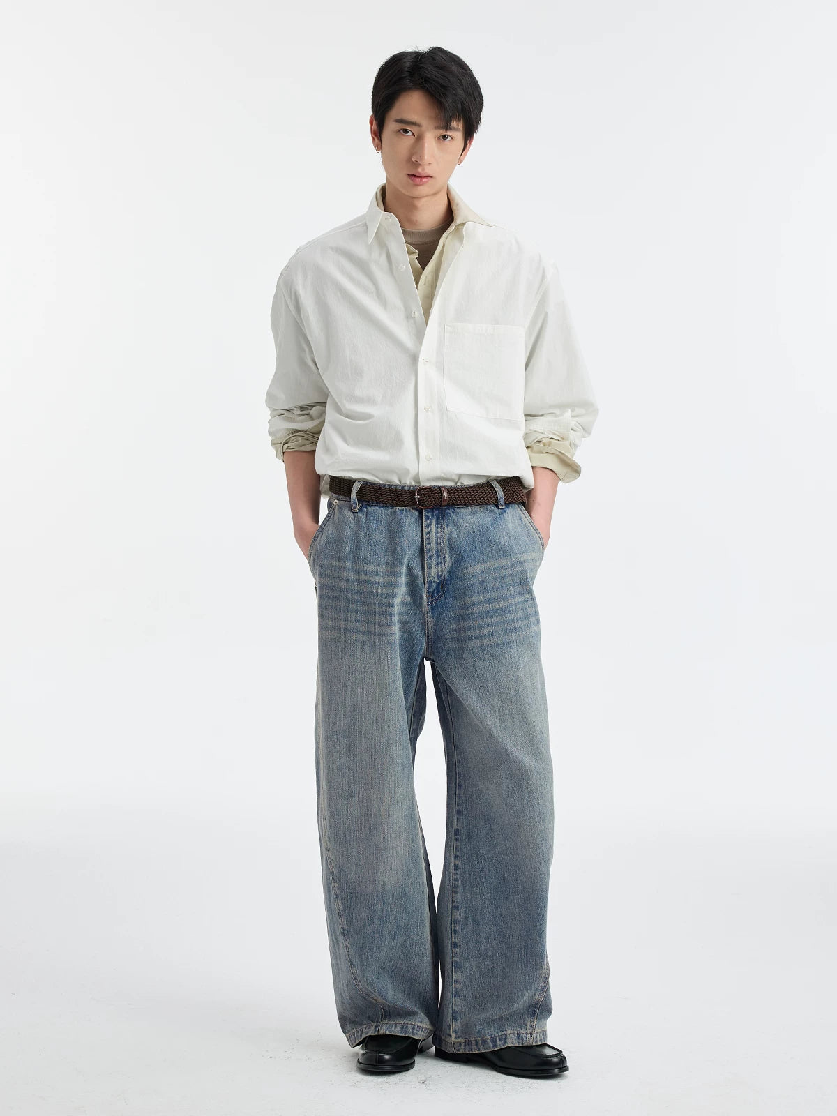 BUTTBILL Vintage Stitched Casual Jeans