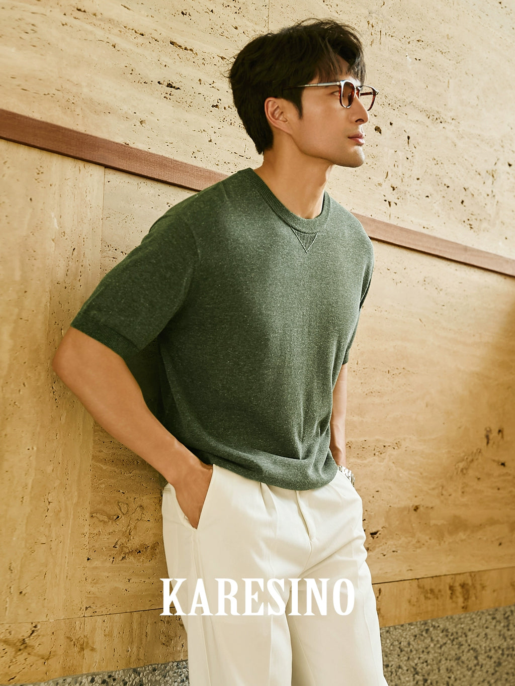 KARESINO Casual Versatile Crew Neck Knitted Sweater