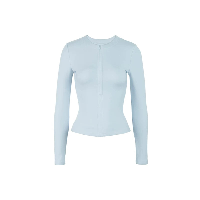 Audwyn Half Zipper V-Neck Slim Sleeve