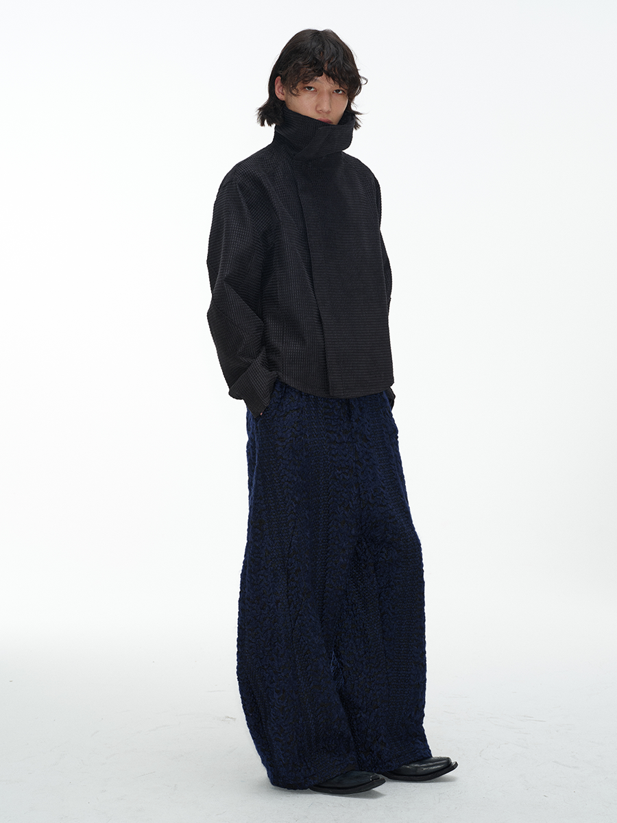 JCAESAR Slanted Zipper Twist Jacket