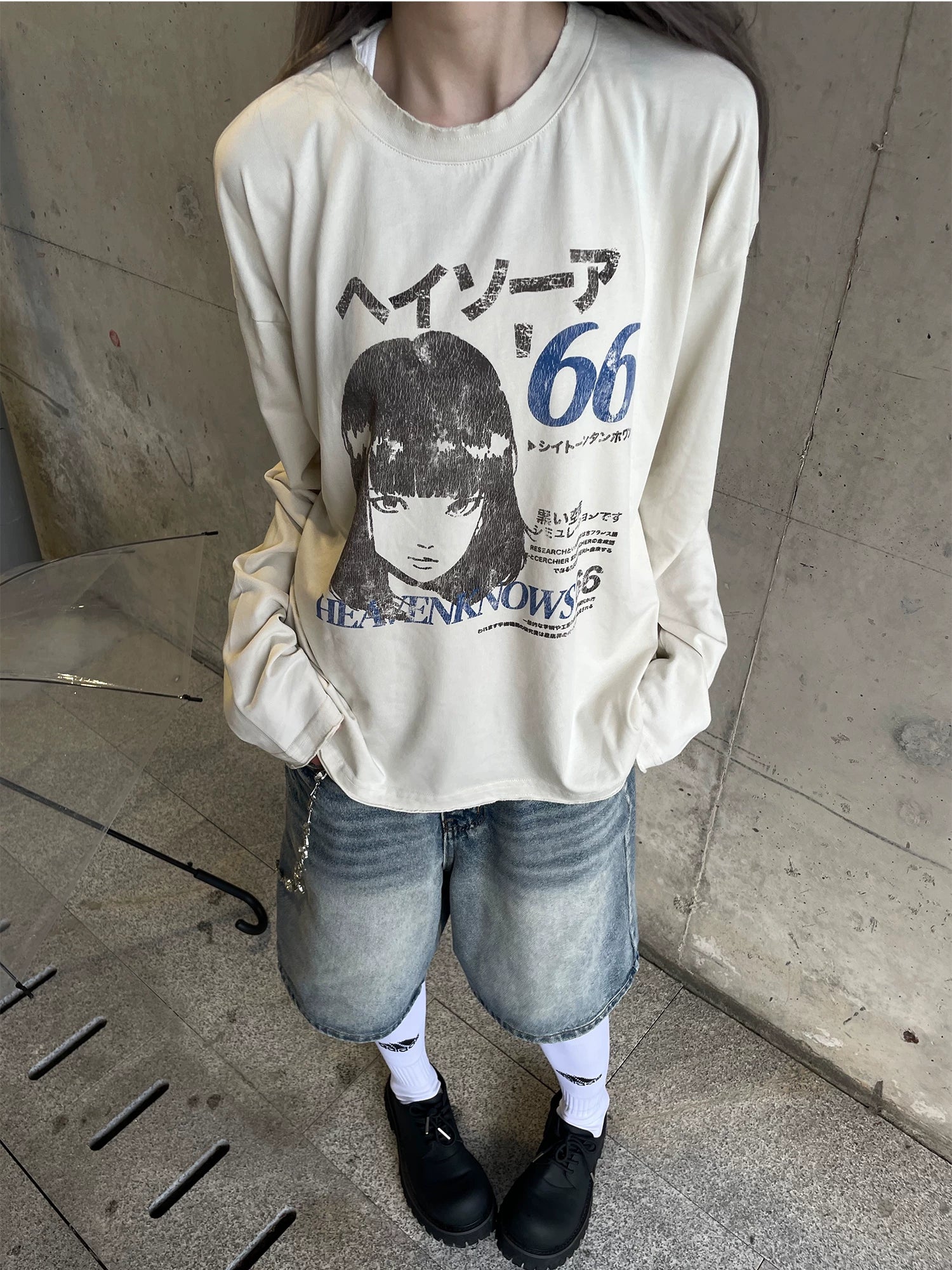 Erole Old Broken Edge Digital Printing Long Sleeve
