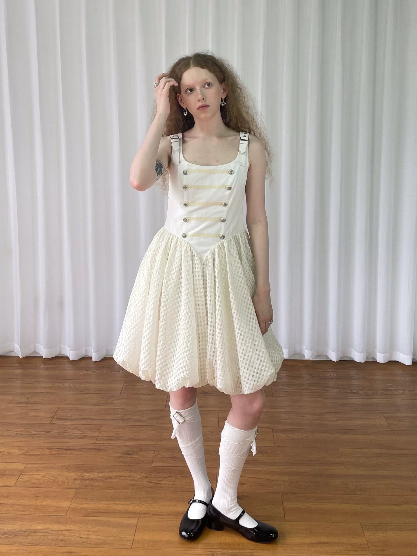 Loosesmell Stitching Slim Suspender Skirt