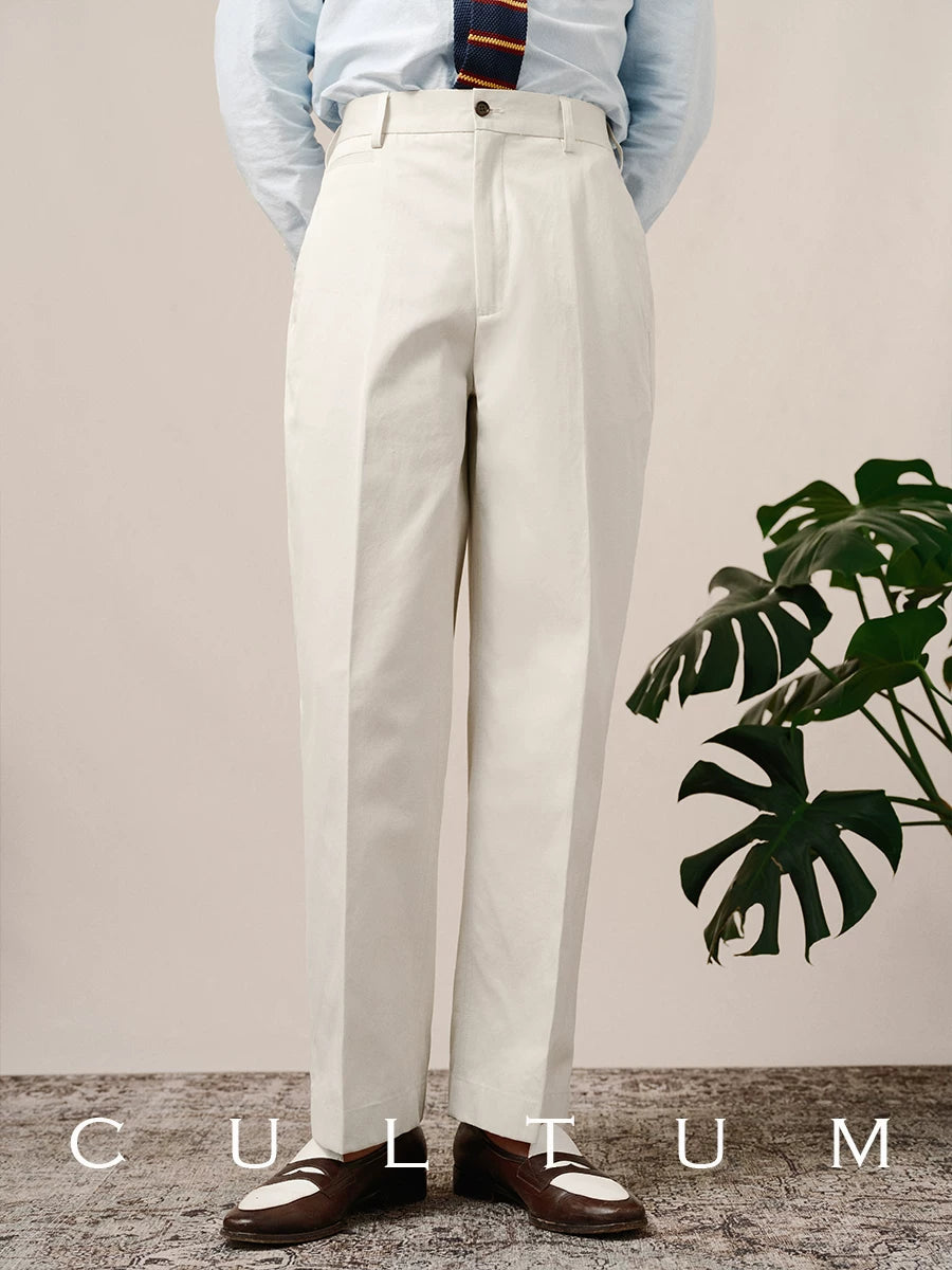 CULTUM High-waisted Pleated Casual Light Trousers