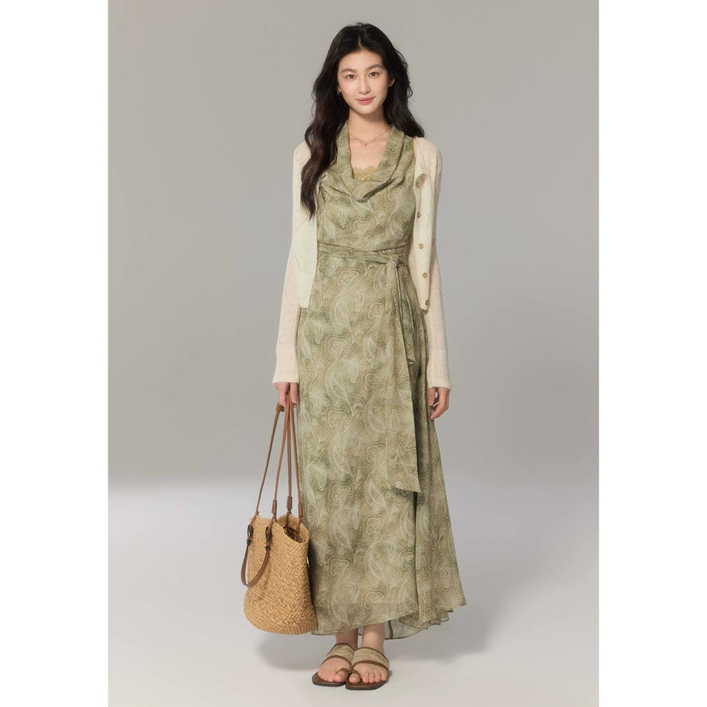 TYANG Ink Smudge Print Dress