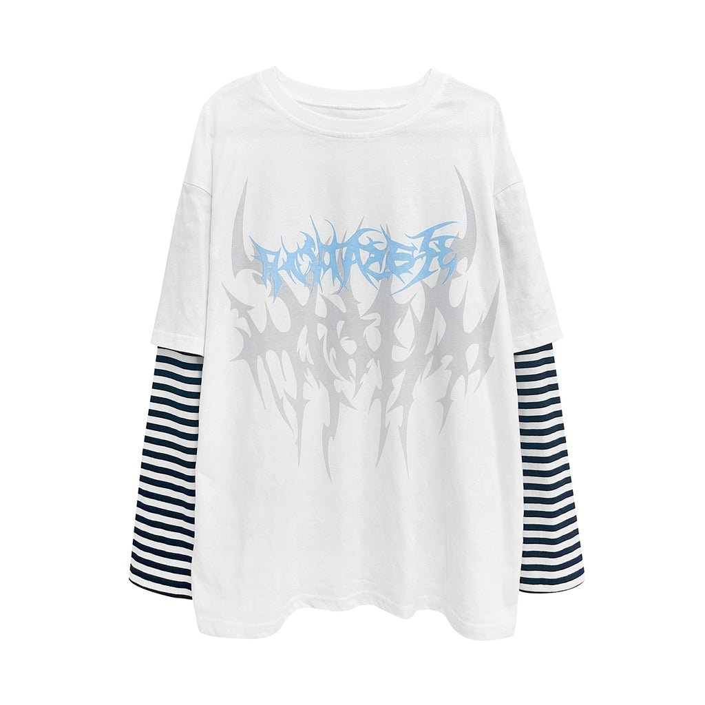 Wetbody Rock Diablo Print Fake Two Piece Long Sleeve