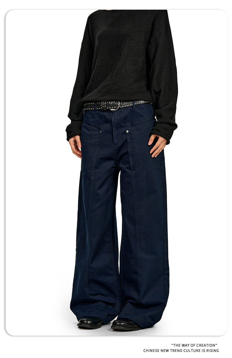 11KN Old Simple Loose Three-dimensional Wide-leg Pants