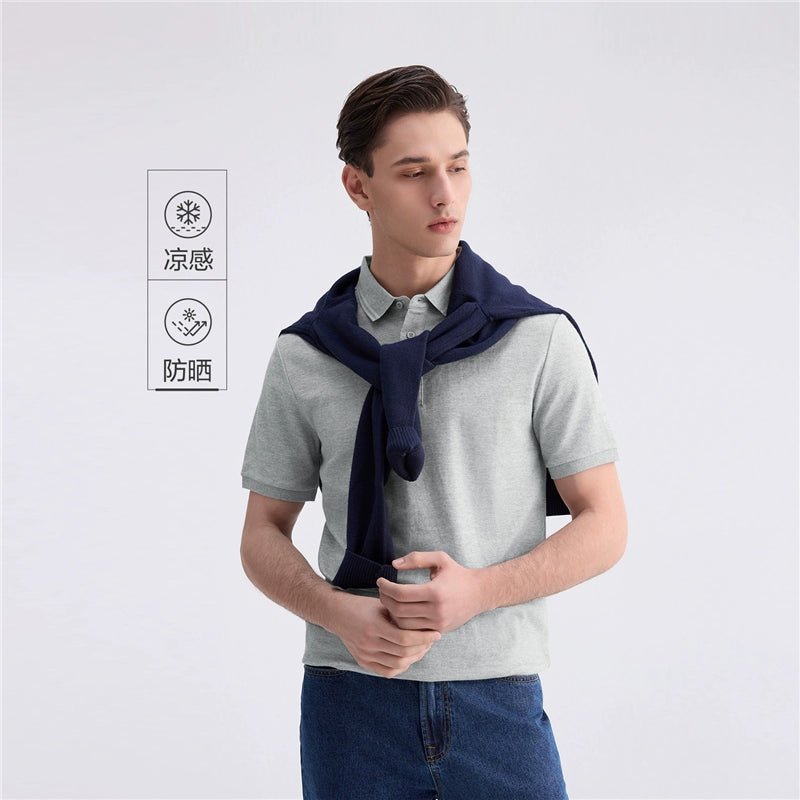 Giordano Cool Contrasting Edge Lapel Tee