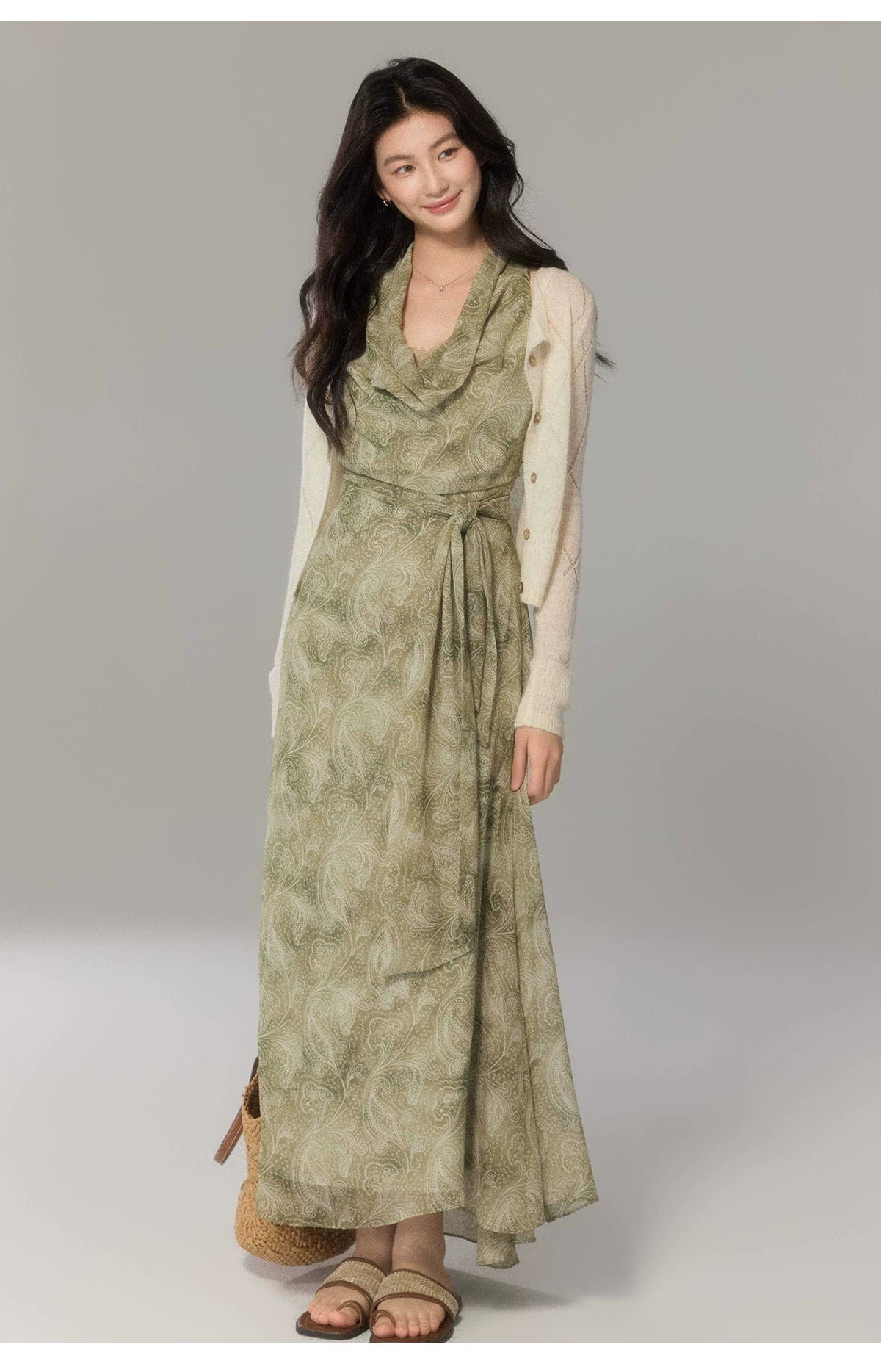 TYANG Ink Smudge Print Dress