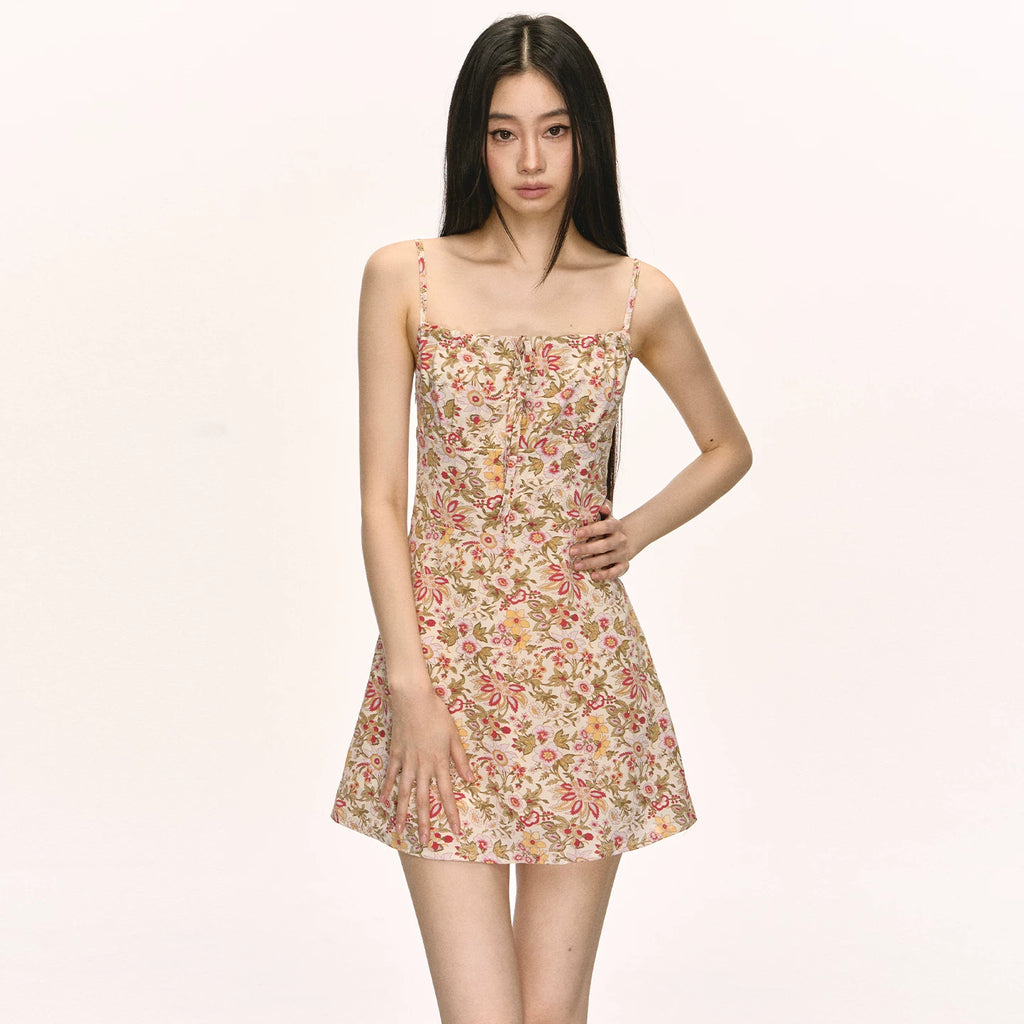 Anna Aneae Waist Thin Floral Suspender Dress