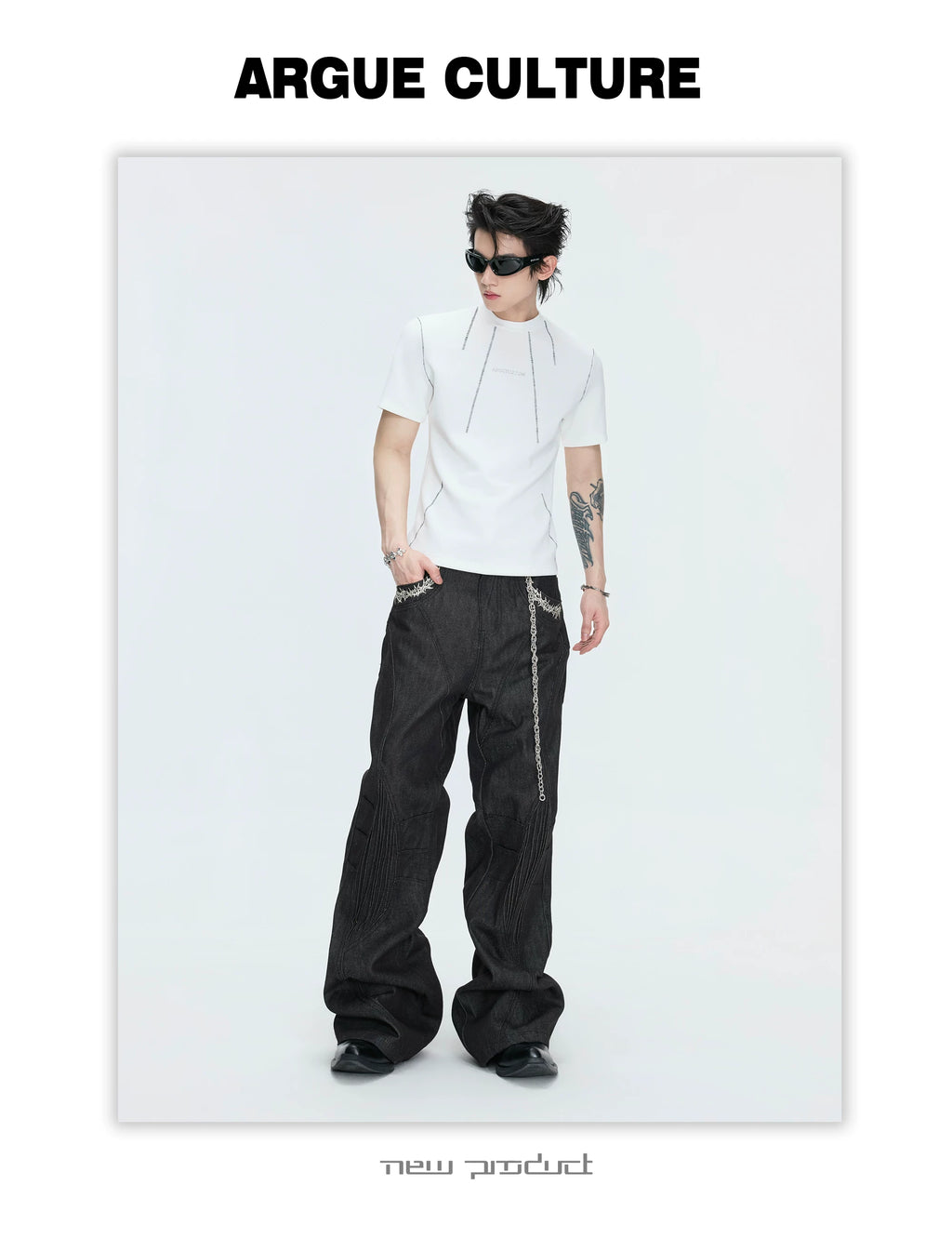 ArguECulturE Front Shoulder Slim Fit Contrasting Tee