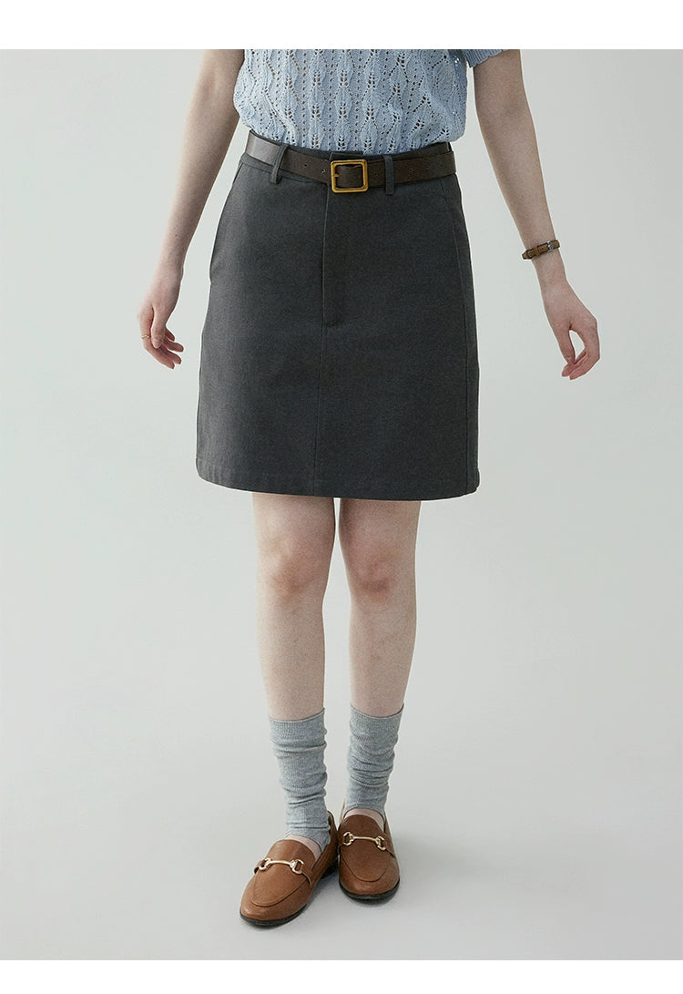 VOOE Korean High-end Simple A-shaped Skirt