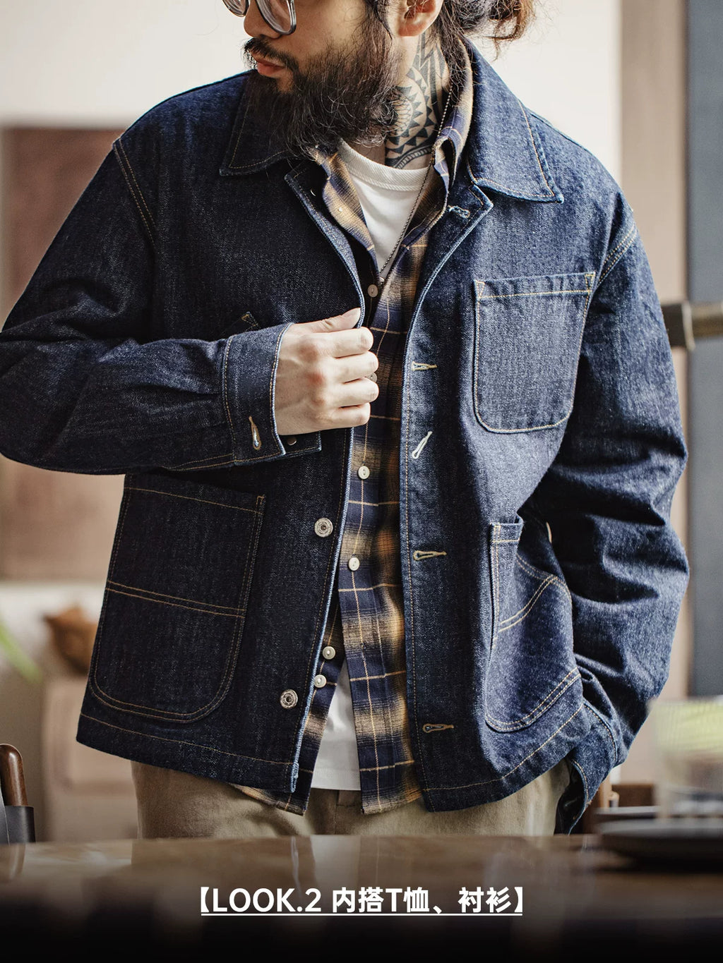 Madden retro multi-pocket denim jacket