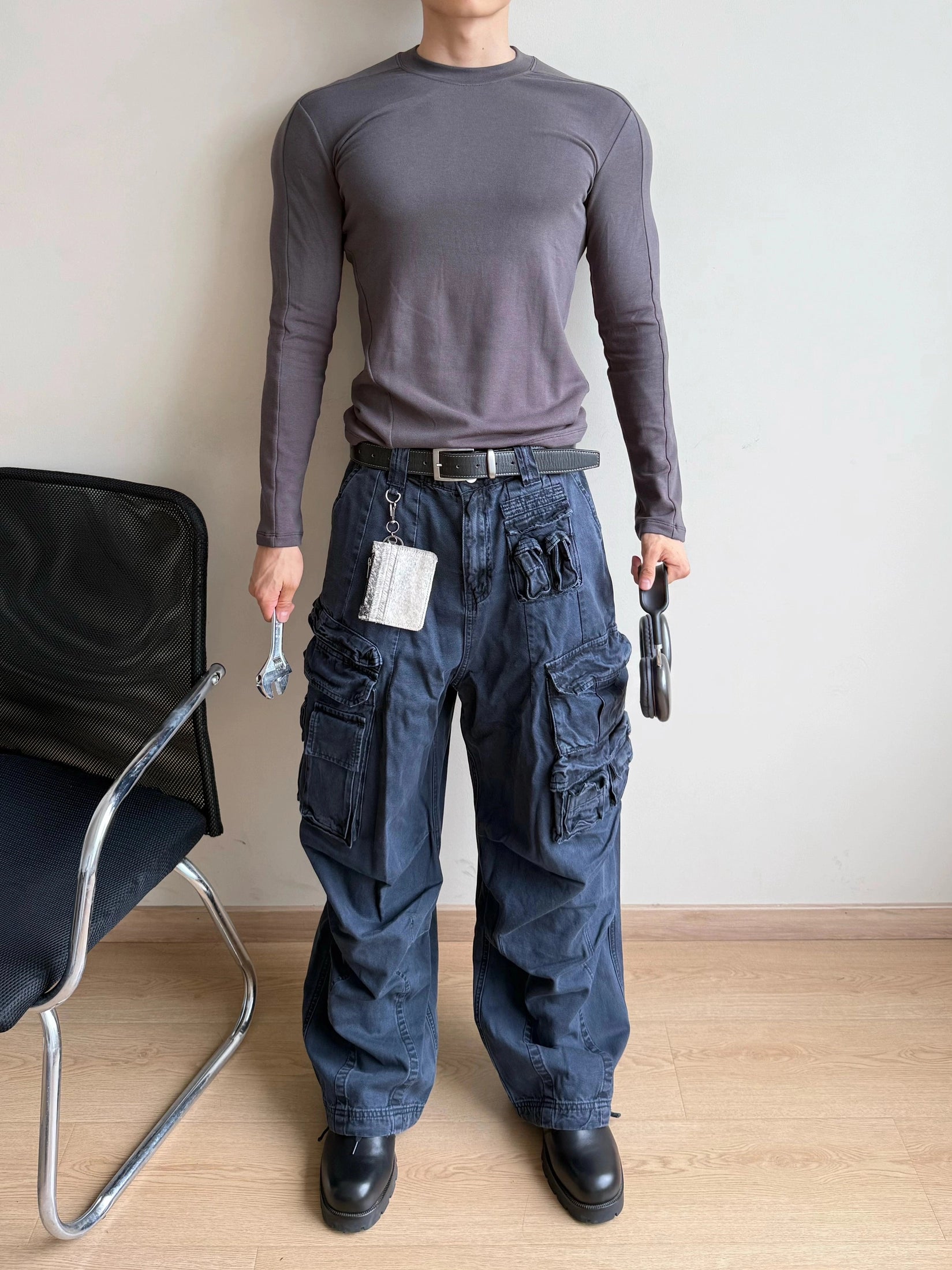 VOWPROGRESS Casual Multi-pocket Overalls