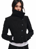 Two Little Guys Woolen Big Lapel Collar Short Jacket Short Skirt Suit