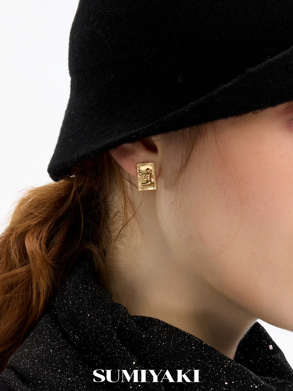 SUMIYAKI Make Old Cowboy Hat Earrings