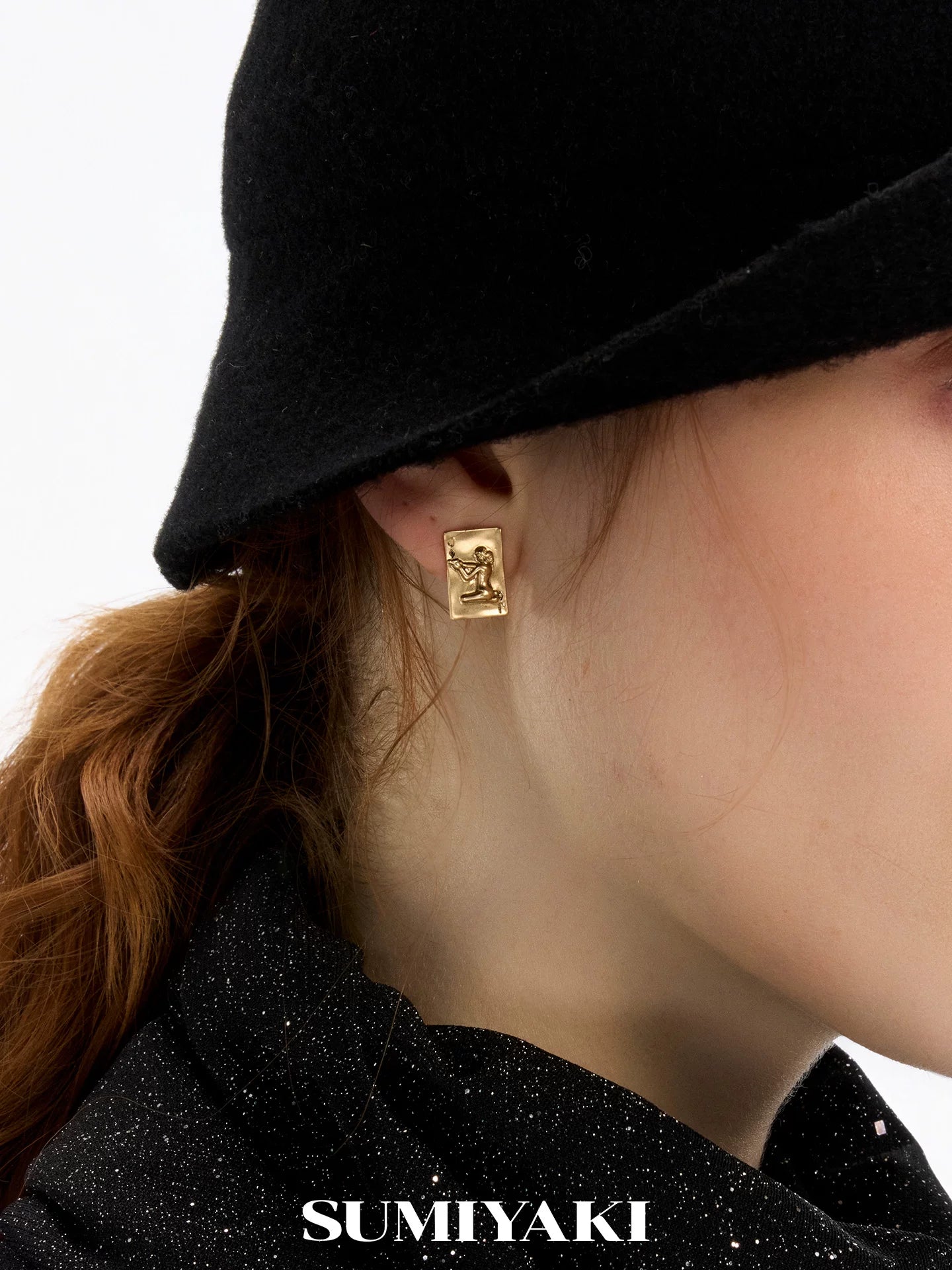 SUMIYAKI Make Old Cowboy Hat Earrings