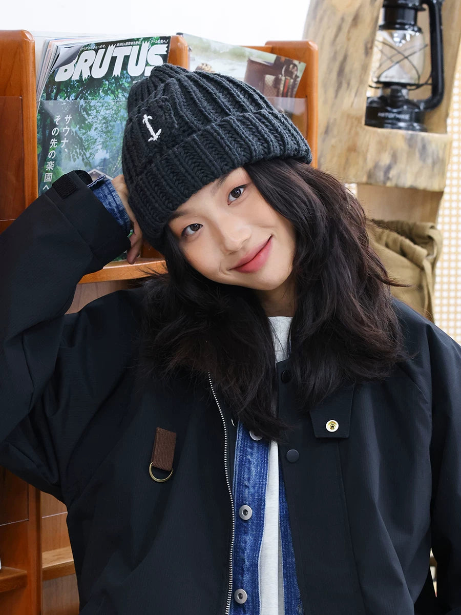 THE HOBOO Japanese Knitted Anchor Wool Cap