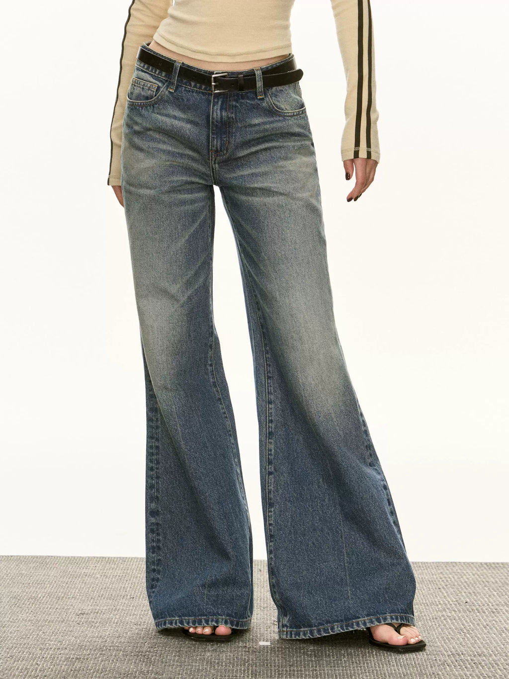 Ariseism Vintage Wide Leg Casual Jeans