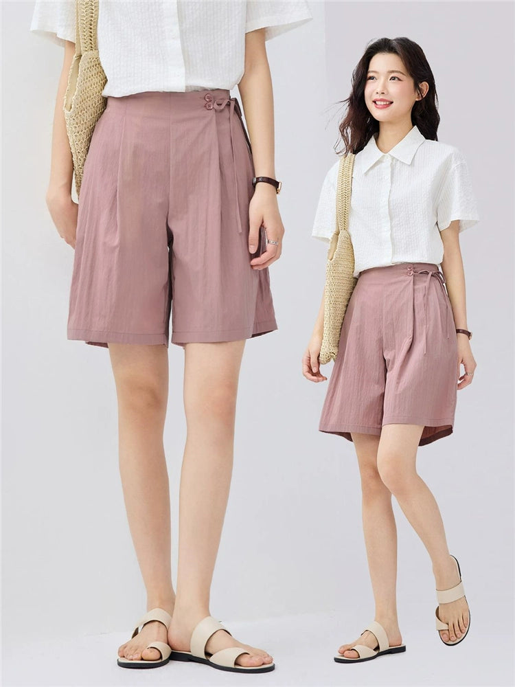 Giordano Strap-on Semi-elastic Waist Wide-leg Shorts