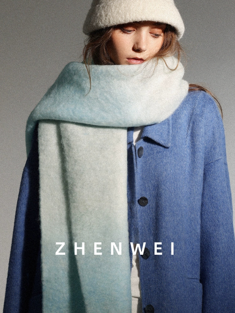 ZHENWEI Gradient Lengthened Shawl Thickened Snood