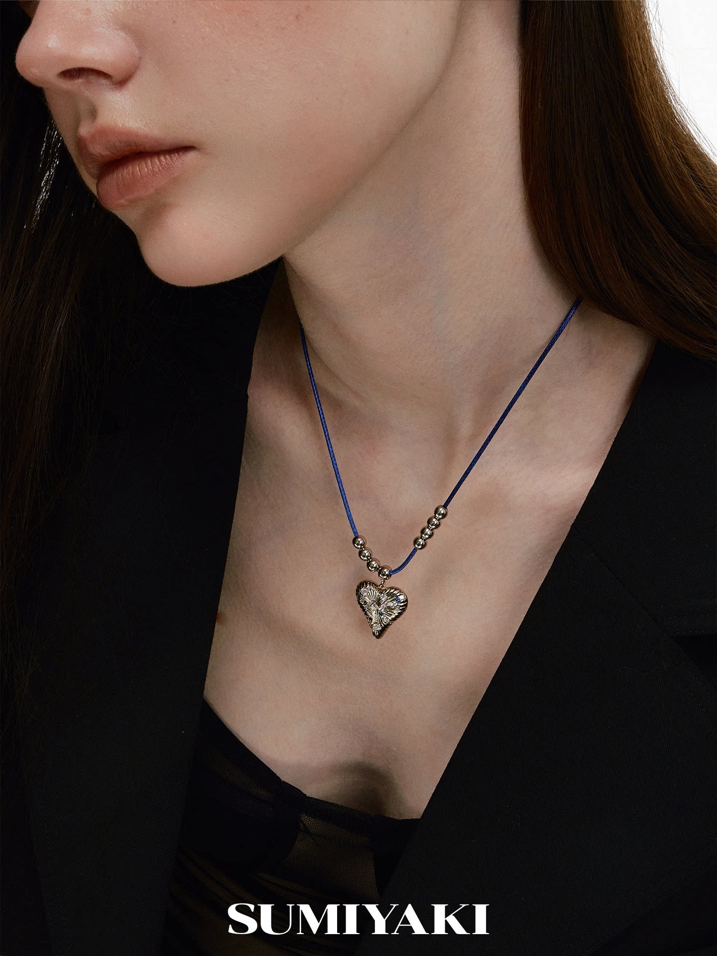 SUMIYAKI Brushed Colored Diamond Love Necklace