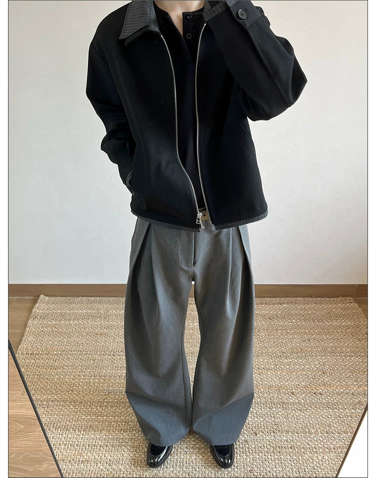 Stay The Night 3D I-pleated A-shaped Casual Pants