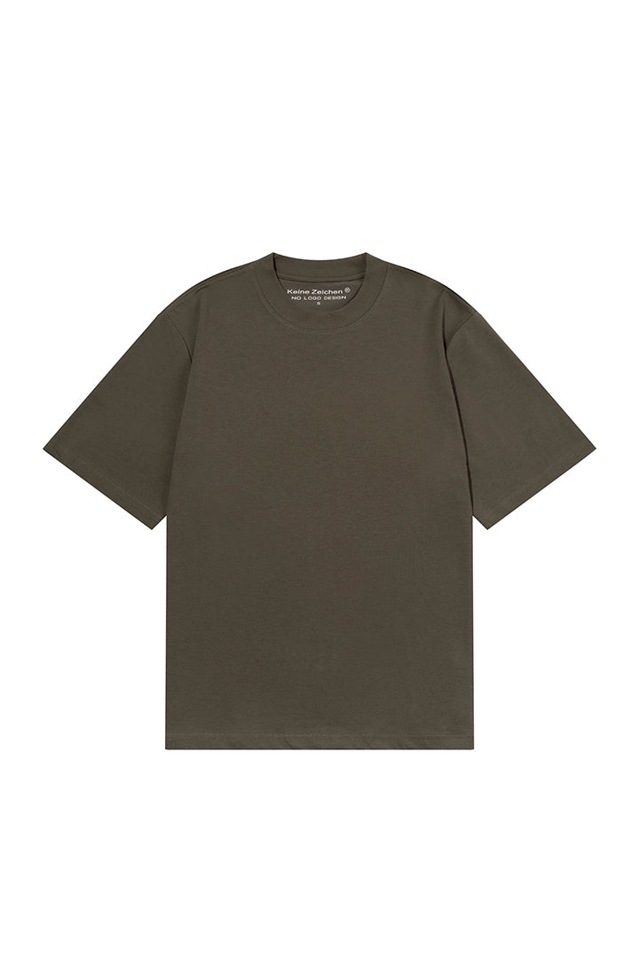 NO LOGO Small Neckline Short and Wide Casual Tee