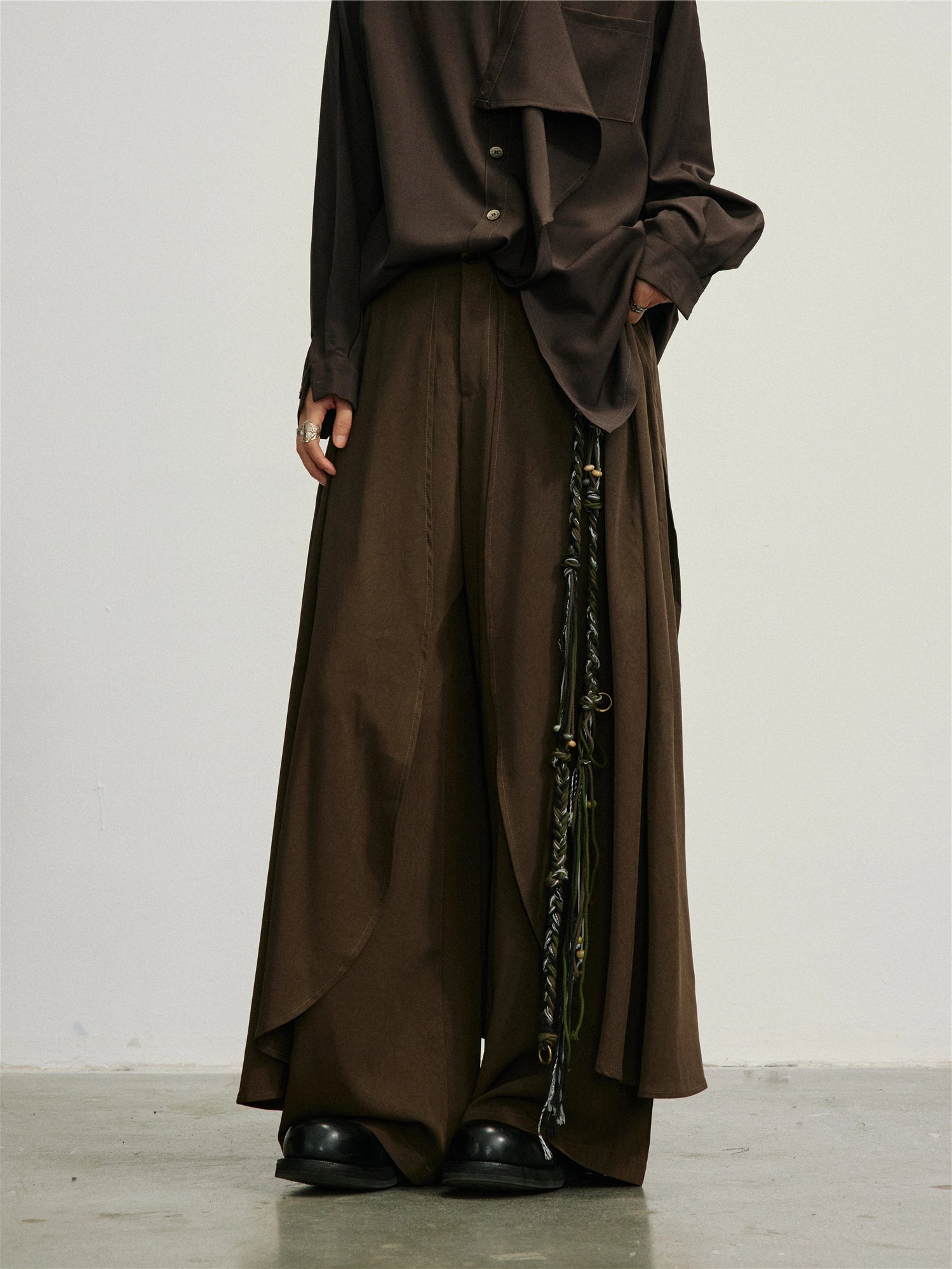 SUNYVONNE Irregular Multi-piece Splicing Fake Two-piece Casual Pants