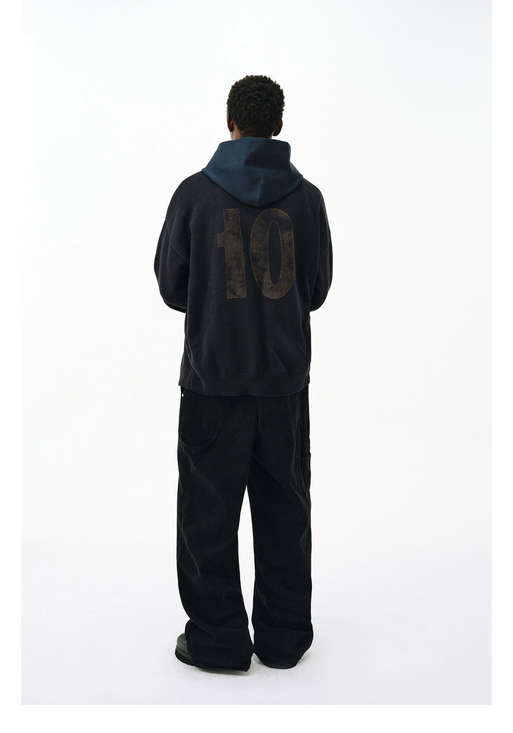 FPA Hood Splicing Pullover Sweater