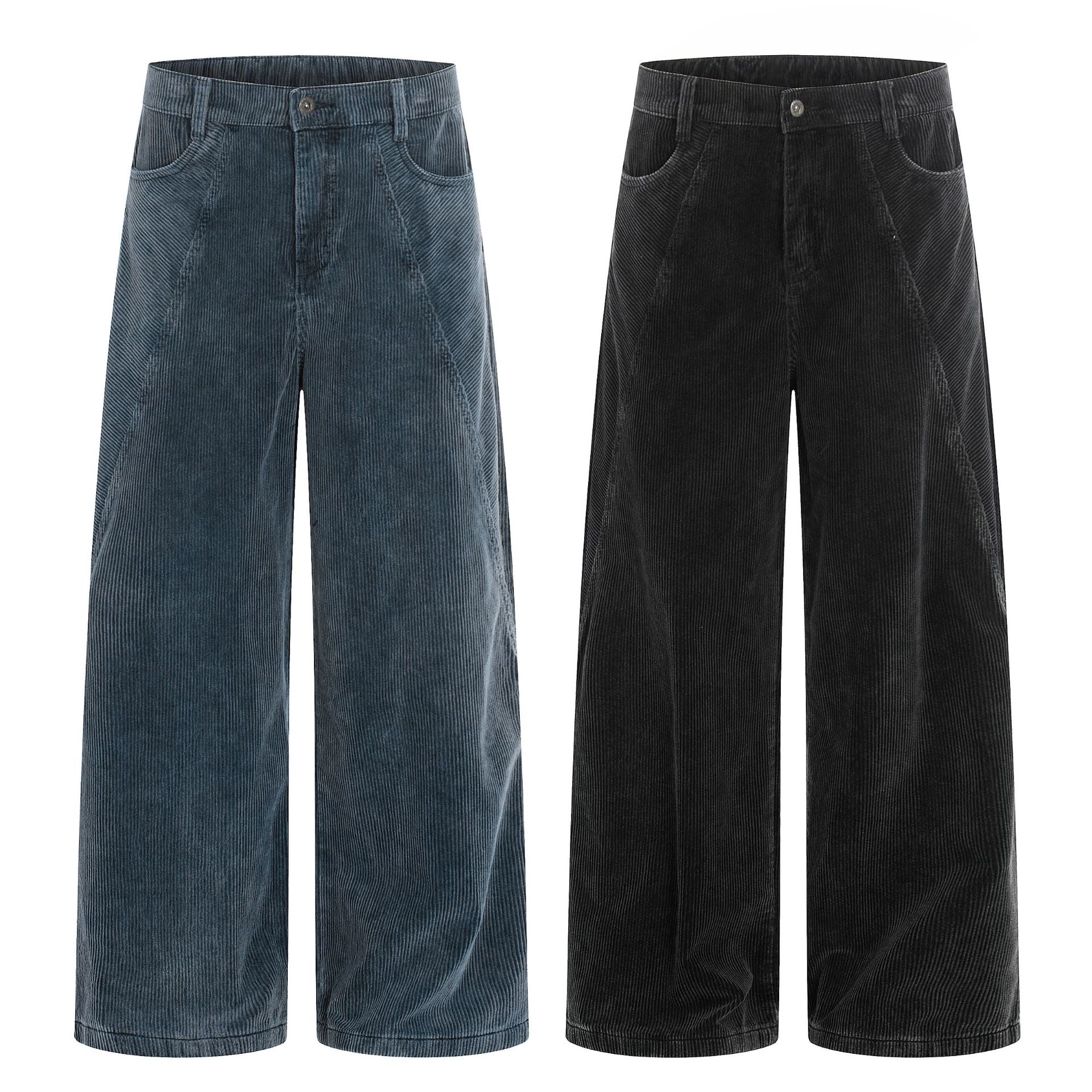 11KN corduroy straight-leg pure cotton washed pants