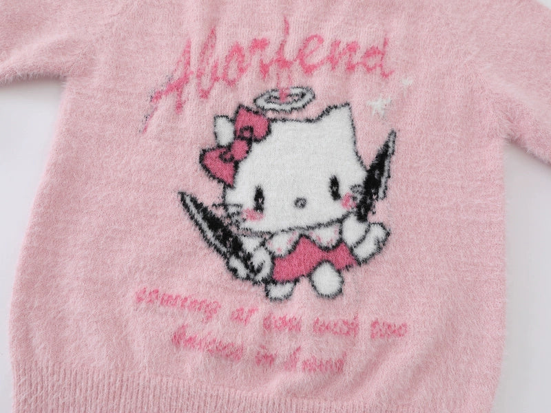 BF. BORFEND Cute Kitty Cat Crew Neck Sweater