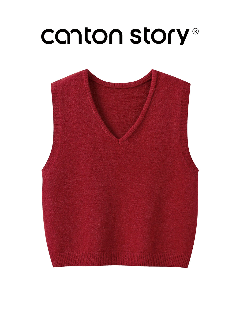 Cantonstory Vintage V-Neck Knitted Vest