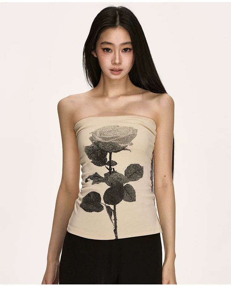 Anna Aneae Rose Print Knitted Stretch Vest