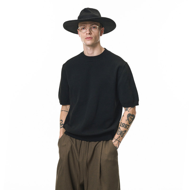 (Clearance) Inflation Loose Warm Knitted Round Neck Tee