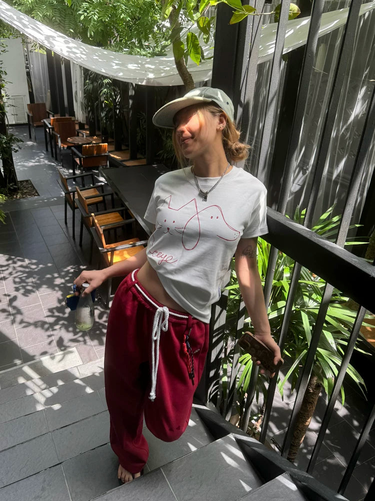 CCYE Stick Figure Front Shoulder Casual Tee