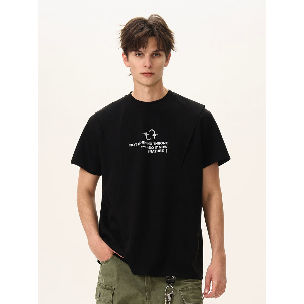 BTSG wide boxy deconstruction liquid Tee