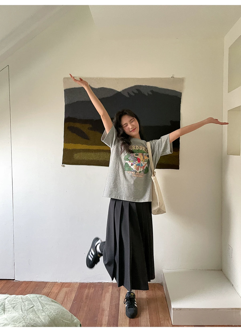 KANO Asymmetrical Pleated Skirt