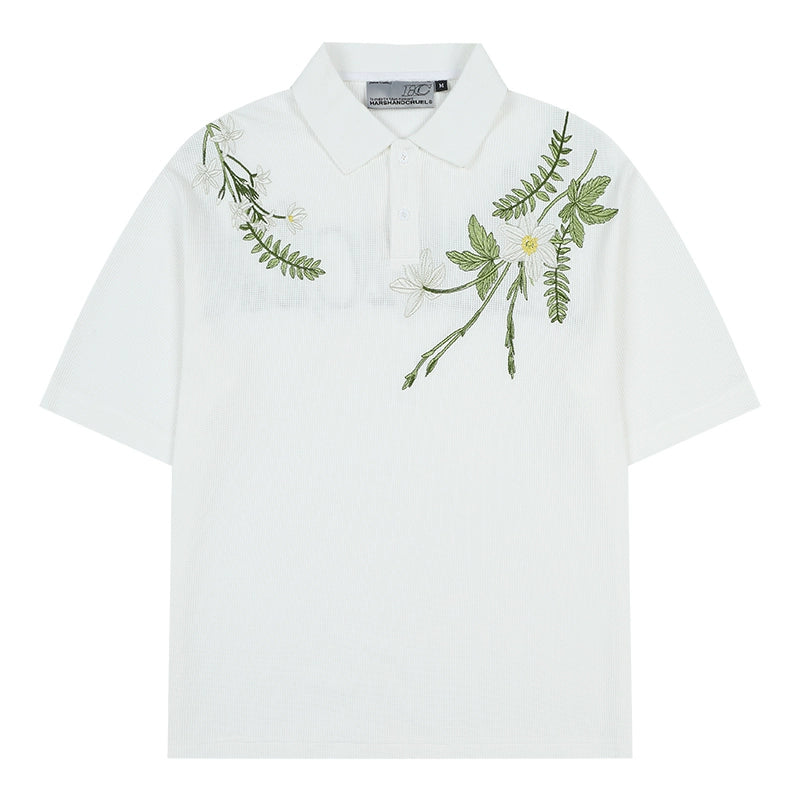 Harshandcruel 2025 neutral plant 10,000-needle embroidered Polo Shirt