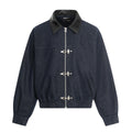 11KN Retro Spliced PU Leather Lapel Jacket