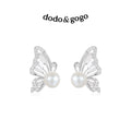 DODOGOGO Butterfly Pearl Earrings