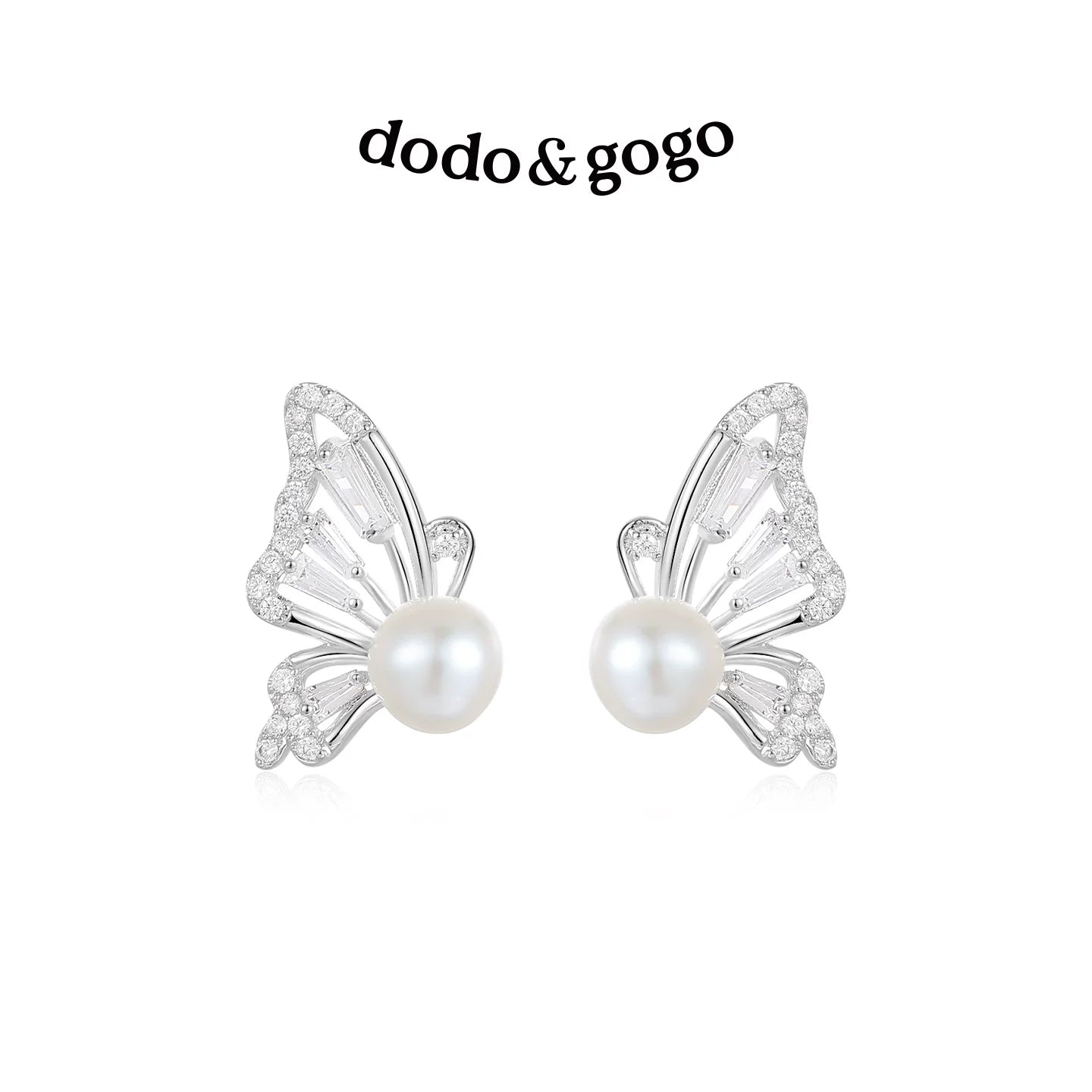 DODOGOGO Butterfly Pearl Earrings