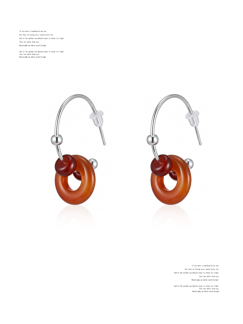 NO SOLUTION Safety Buckle Agate Earrings