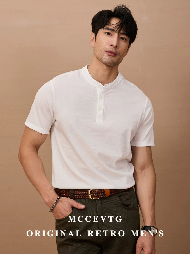MCCEVTG Casual Henry Collar Slim Tee