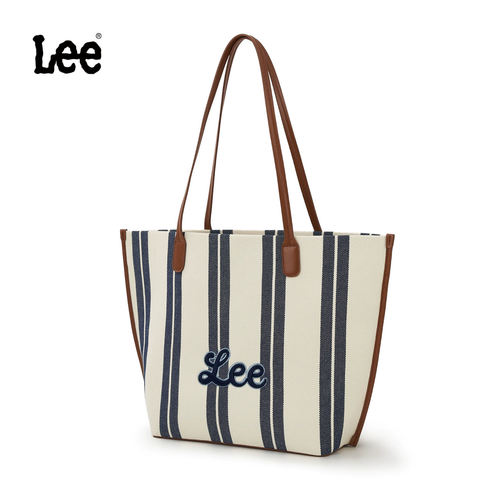 Lee Stripe Large Capacity Embroidered Shoulder Bag