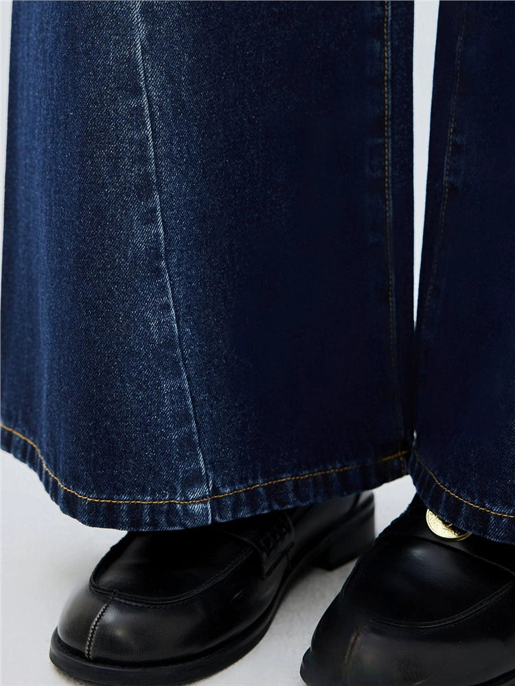 Giordano Side Bone Forward Pants High Waist Wide Leg Jeans