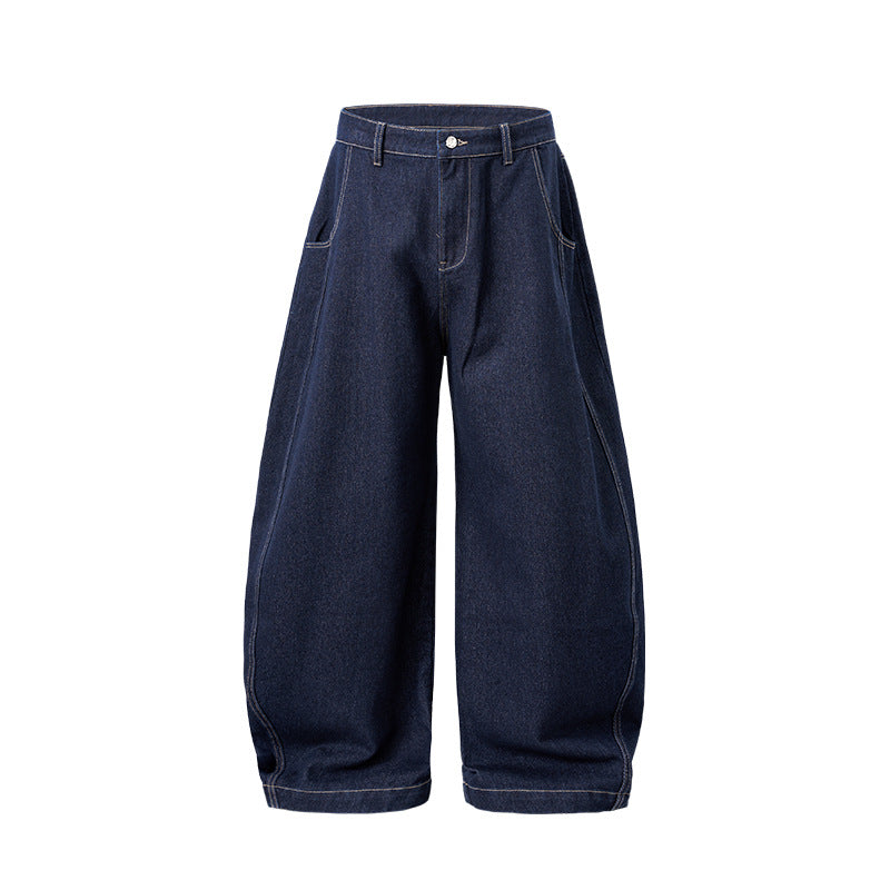 Inflation Silhouette Washed Denim Scimitar Pants