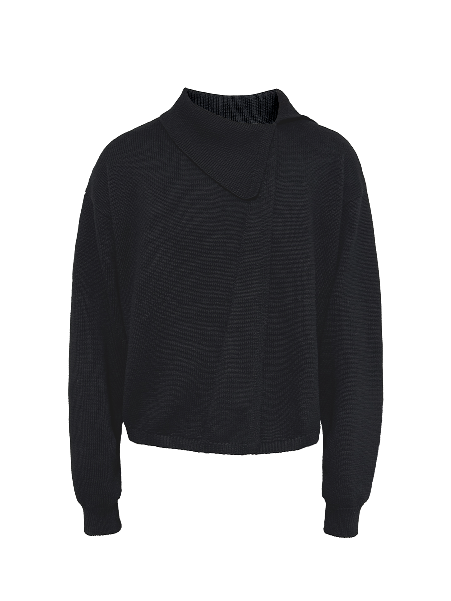 JCAESAR Casual Warm Diagonal Neck Sweater